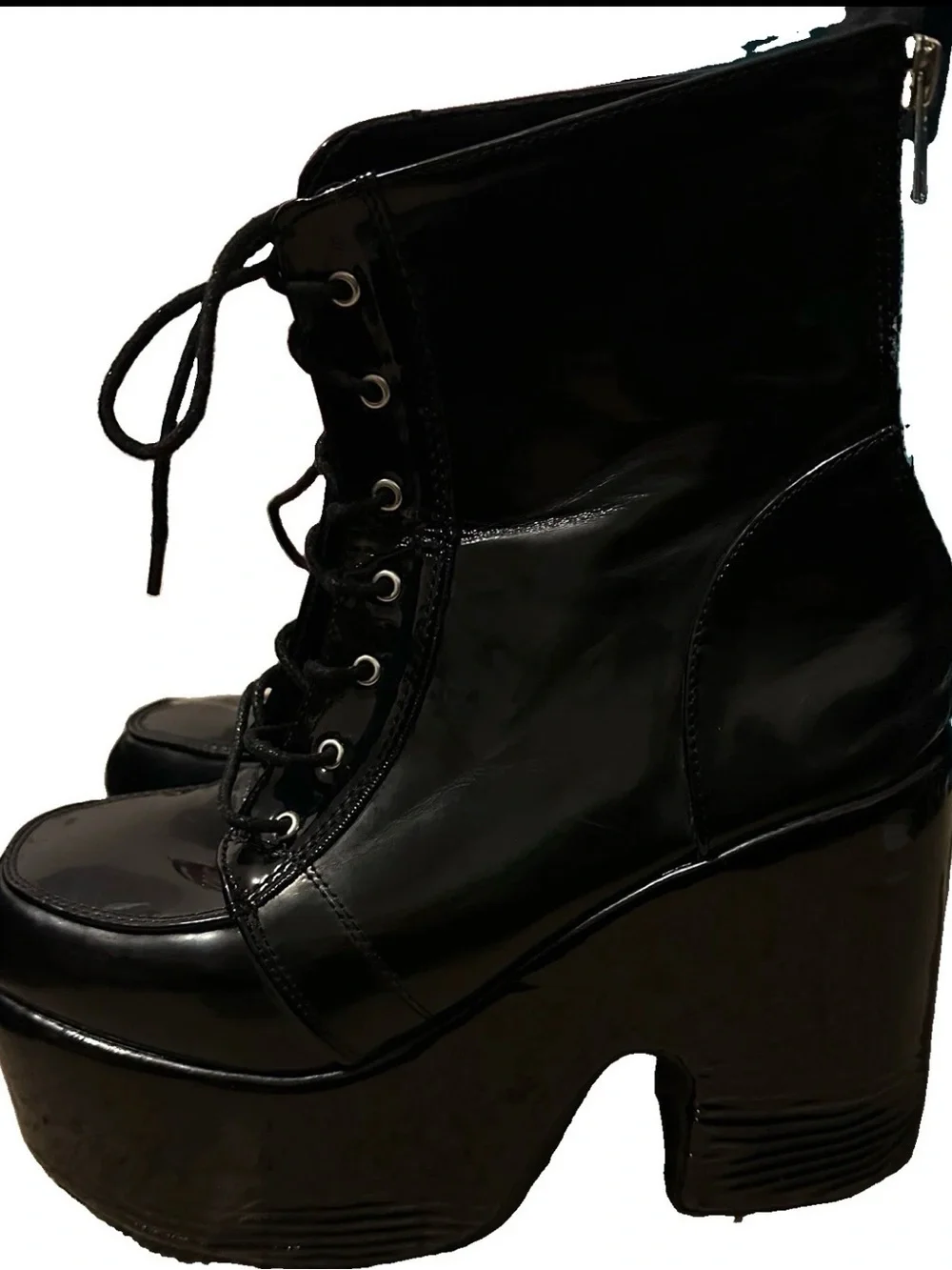 Goth 5” Unisex Patent Platform Boots